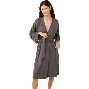 Dámské noční prádlo Dámský župan Vamp s dlouhými rukávy 21045 velikost S