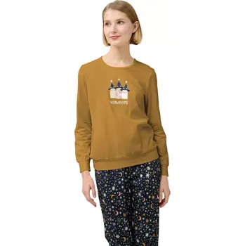 Dámské pyžamo Dámské bavlněné pyžamo s dlouhým rukávem a hvězdným potiskem Vamp 23200 yellow narcis velikost XL