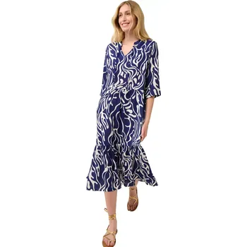 Dámské šaty Letní midi šaty Vamp s potiskem 22401 blue print velikost L