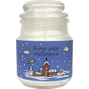 Dárkový potravinový koš Nekupto Vánoční svíčka - Zima jako malovaná