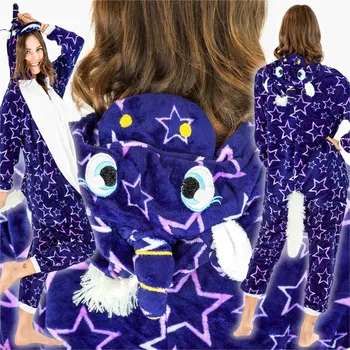 Dámské pyžamo Onesies dámské pyžamo z mikrovlákna (mikrofáze) modré, velikost L