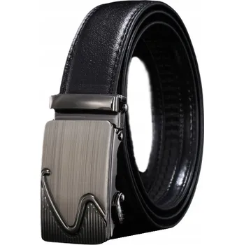 Opasek KOŽENÝ OPASEK PÁNSKÝ OBLEKOVÝ PÁSEK KE KALHOTÁM ELEGANTNÍ ČERNÝ VLNA 120 CM