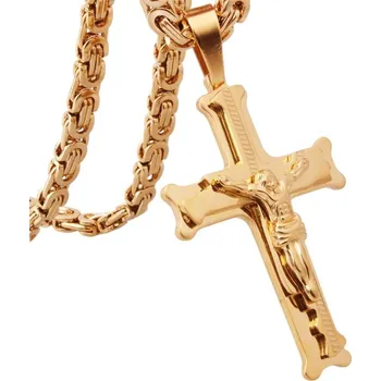 Náhrdelník IZMAEL Řetízek s Křížem JC 38700 Zlatá/60cm KP38700
