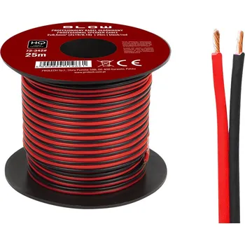 elektrický kabel BLOW Kabel na reproduktory 2x0,50 mm černý/červený 25 m