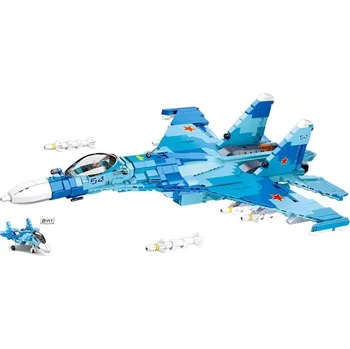 Stavebnice Sluban Sluban Model Bricks M38-B0985 Stíhací letoun Su-27 2v1 Poškozený obal