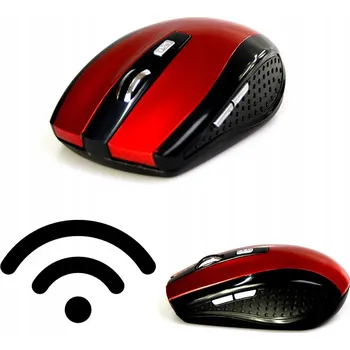 Myš BEZDRÁTOVÁ MYŠ Kancelářská myš pro praváky i leváky, precizní, červená
