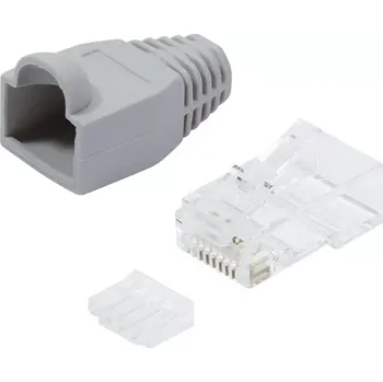 Počítač Konektory RJ45 CAT.6 s ochranou, šedé, balení 100 ks