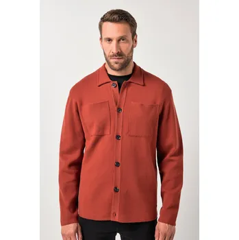 Pánská košile JP1880, Plus size Úpletová svrchní košile JP1880, FLEXNAMIC®, 2 náprsní kapsy, do 7XL pro plnoštíhlé nadměrná velikost, 841877330-1455, červený, 6XL, Plus size oblečení, Oblečení pro vysoké muže, Nadměrné velikosti, Oblečení pro plnoštíhlé.