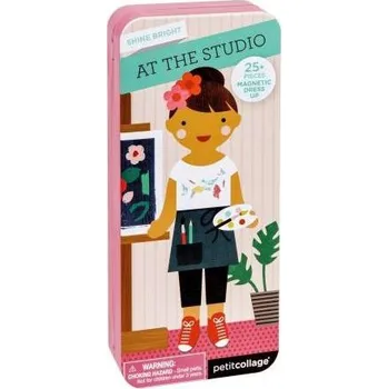 Puzzle Petit Collage | Petitcollage Magnetické puzzle Umělkyně - poškozená kovová krabička