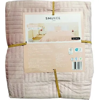 Prostěradlo Přehoz na postel Smukee polyester 220 cm x 200 cm růžový