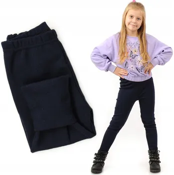 Dívčí legíny LAEMI dětské legíny dlouhé zateplené bavlna modré velikost 128