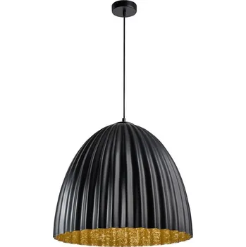 Lustr na lanku TELMA 1xE27/60W/230V pr. 50 cm černá/zlatá