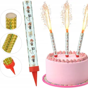 Dortová svíčka SVÍČKOVÁ DORTOVÁ FONTÁNA K NAROZENINÁM - PIRÁTSKÁ LOĎ 12cm