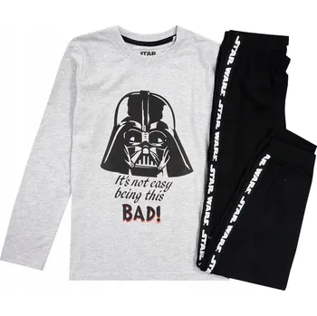 Chlapecké pyžamo CHLAPECKÉ PYŽAMO STAR WARS bavlna DLOUHÝ RUKÁV šedé/černé 134 D011H