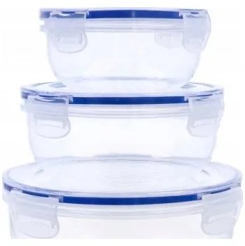 Dóza na potraviny Nádoby na potraviny s těsněním, sada 3 ks, kulaté