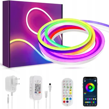 LED osvětlení 5M NEONOVÁ LED PÁSKA 12V 540LED RGB WIFI APLIKACE DÁLKOVÝ OVLADAČ VODĚODOLNÁ