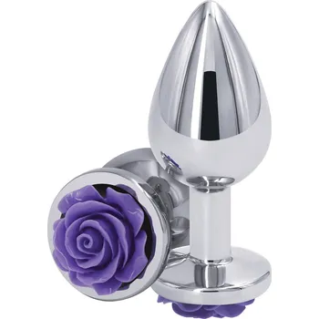 Anální kolík NS Novelties Rear Assets Rose Buttplug Medium - Purple
