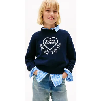 Dívčí svetr Dětský svetr Tommy Hilfiger tmavomodrá barva, KG0KG08836 KG0KG08836.9BYA 59X, vel. 140