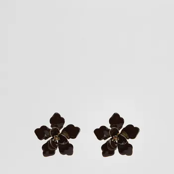 Náušnice Reserved - Náušnice s&nbsp;květinovým motivem - tmavě hnědá - 529FD-89X - 529FD-89X-ONE