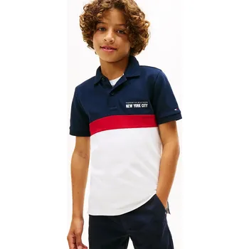 Dětské polo tričko Tommy Hilfiger tmavomodrá barva, KB0KB10006 KB0KB10006.9BYA 59X, vel. 164