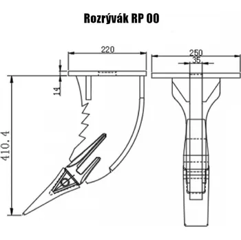 Rozrývací hák / ripper pro minibagry 1–2T (RP00)