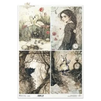 Umělecký papír Rýžový papír A3- R1479L Pohádky