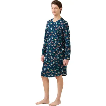 Pánská noční košile Vamp - Pánská noční košile s potiskem 21613 velikost L