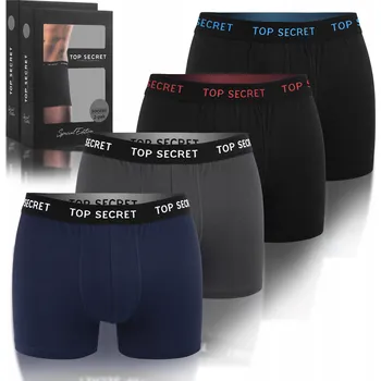 Boxerky TOP SECRET Pánské bavlněné boxerky 4 kusy, velikost M