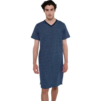 Pánské pyžamo Pánská noční košile s krátkými rukávy modrá velikost M