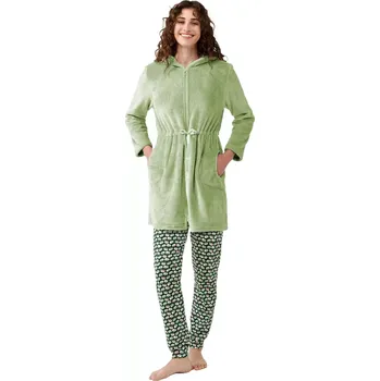 Dámský župan Dámský fleecový zelený župan Vamp 21330 green foam velikost XXL