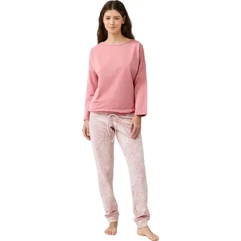 Dámská móda Dámské růžové pyžamo Vamp s leopardím potiskem 21393 velikost XL