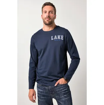 Pánské tričko JP1880, Plus size Tričko JP1880, dlouhé rukávy, nášivka na hrudi, kulatý výstřih, do 8XL pro plnoštíhlé nadměrná velikost, 843006130-1456, modrý, 7XL, Plus size oblečení, Oblečení pro vysoké muže, Nadměrné velikosti, Oblečení pro plnoštíhlé.