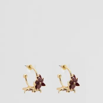 Náušnice Reserved - Náušnice s květinovým motivem - hnědá - 534FD-83X - 534FD-83X-ONE