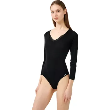 Dámská móda Dámské body Vamp s dlouhými rukávy 21807 černé velikost M