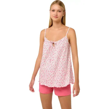 Dámské pyžamo Bavlněné dámské pyžamo s potiskem růží Vamp 22255 pink dove velikost S
