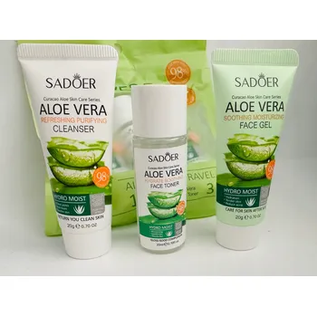 Kosmetická sada 3 ks/sada SADOER Aloe Vera Hydratační sada pro péči o obličej
