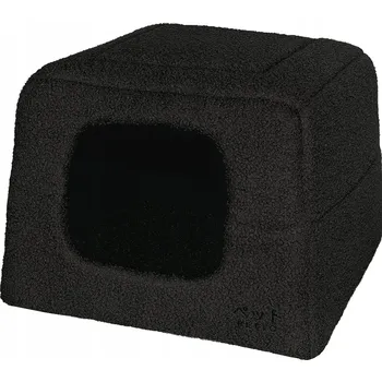 Pelíšek pro psa PETTO Domeček pelíšek 2v1 Uchi Cozy Černý