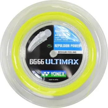 Badmintonová raketa Badmintonový výplet YONEX BG 66 ULTIMAX (0.65 mm) 200m žlutá