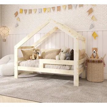 DĚTSKÁ POSTEL DOMEČEK 180x90 PRO DĚTI + ROŠT + ZÁBRANA W3