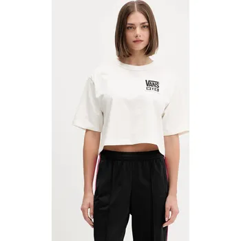 Bavlněné tričko Vans VN000PKAC9F1 béžová 01X, vel. S