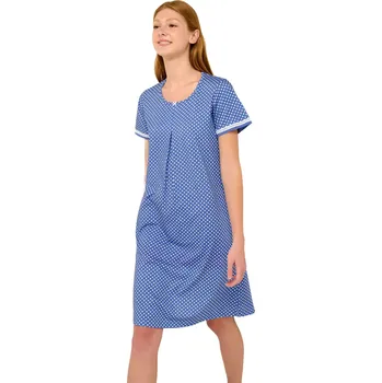 Dámská noční košile Bavlněná letní noční košile Vamp 22215 blue iris velikost S