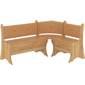 jídelní souprava Rohová lavice MARKIZ Barva: dub tacho, Materiál: koženka - bronz