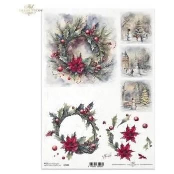 Umělecký papír Rýžový papír A4- R2443 Vánoce