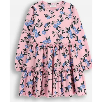 Dámské šaty Šaty pro dívku, růžové s květinami, dlouhý rukáv, velikost 098, značka Coccodrillo ZC5