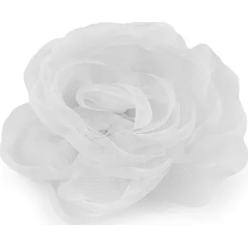 Brož Brož organzový květ Ø8 cm - bílá