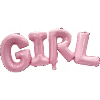 Balónek Fóliový balónek nápis GIRL RŮŽOVÝ dekorace na baby shower, oslavu 1. narozenin, narozeniny PG