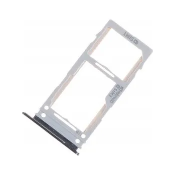 Náhradní kryt pro mobilní telefon Držák SIM karty a SD karty Samsung S10+ G975 Dual černý