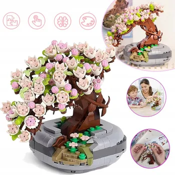 ostatní stavebnice STAVEBNICE , STAVBA, TŘEŠŇOVÝ STROM, BONSAJ UMĚLÉ KVĚTY , DÁREK