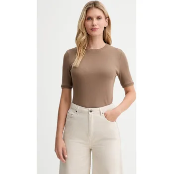 Tričko MUUV. MUUV. x Answear T.SHIRT.SLIM.FIT.LINEA béžová 01X, vel. XS