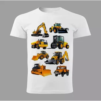 Pánské tričko Pánské tričko MIX BAGRY vel. 3XL (pánské tričko s motivem bagrů)